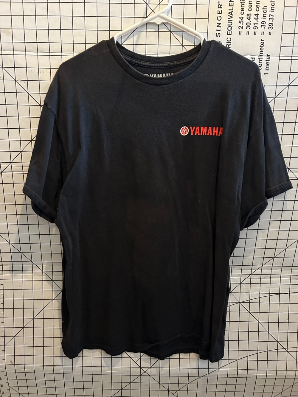 Yamaha Black Tee with Red Logo - Short Sleeve Crewneck